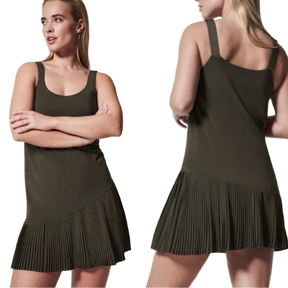 NWT Spanx Yes Pleats! Dress Pine Stone Green, size XL